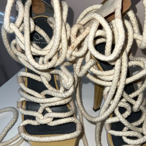 MONIKA CHIANG SAND & NATURAL ROPE SANDALS PUMPS - Picture 5 of 6
